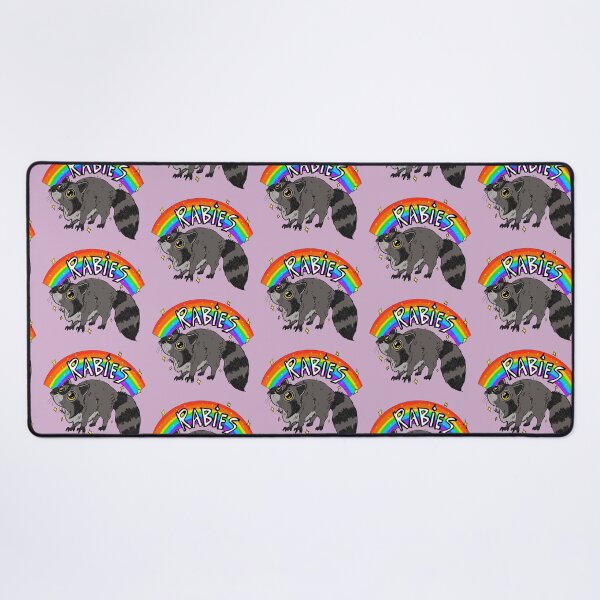 Item preview, Rabies Rainbow Raccoon designed and sold by LindyMakesArt.