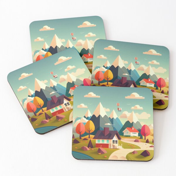 Item preview, Modern Flat Landscape Scene Pattern Digital Painting designed and sold by CodeAndColors.