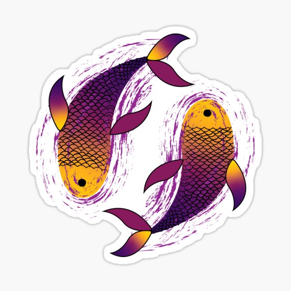 Artistic fish design print Sticker