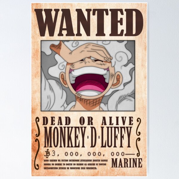 ONE PIECE Luffy Poster Anime Zoro 3 Billion Bounty Wanted Posters Four  Emperors Action Figures Vintage