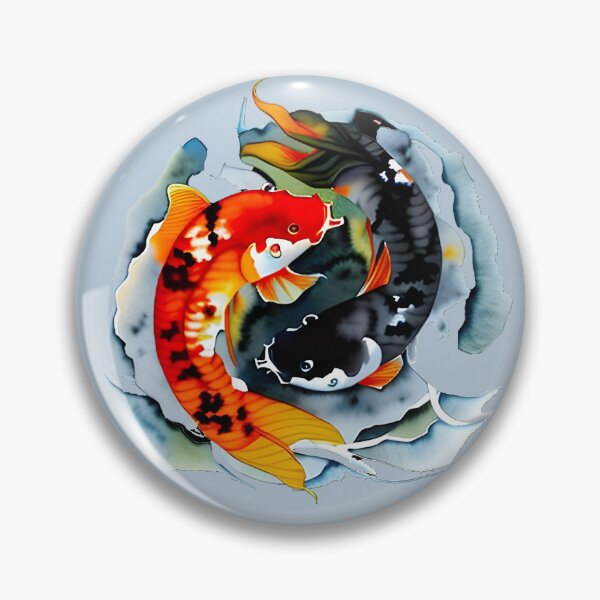 Artikelvorschau, Ying Yang Koi-Karpfen-Fisch-Blau entworfen und verkauft von DiscoGypsyFish.