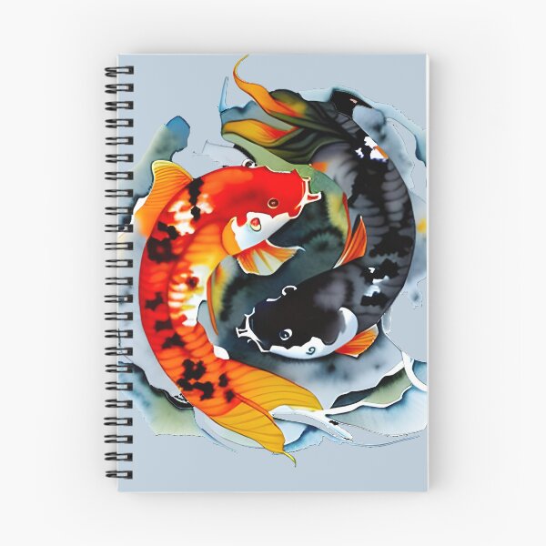 Artikelvorschau, Ying Yang Koi-Karpfen-Fisch-Blau entworfen und verkauft von DiscoGypsyFish.