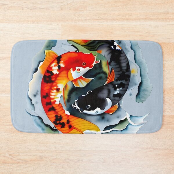 Artikelvorschau, Ying Yang Koi-Karpfen-Fisch-Blau entworfen und verkauft von DiscoGypsyFish.