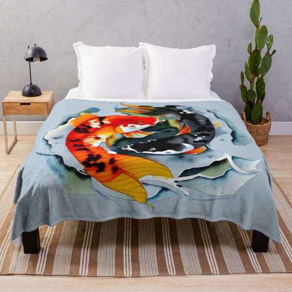 Item preview, Ying Yang Koi Carpa Pez Azul designed and sold by DiscoGypsyFish.