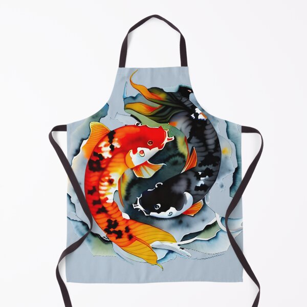 Item preview, Ying Yang Koi Carp Fish Blue designed and sold by DiscoGypsyFish.