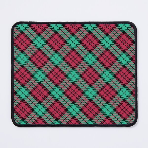 Item preview, Christmas Viva Magenta with Turquoise and Black Tartan / Diagonal Pink Green Black Plaid designed and sold by wild.geranium.design.