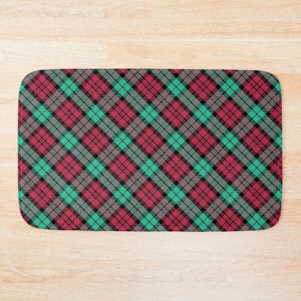 Item preview, Christmas Viva Magenta with Turquoise and Black Tartan / Diagonal Pink Green Black Plaid designed and sold by wild.geranium.design.
