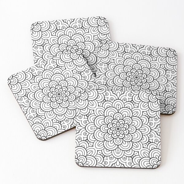 Item preview, The line Art _ Rangoli Edition _ B&W designed and sold by AI-Collections.