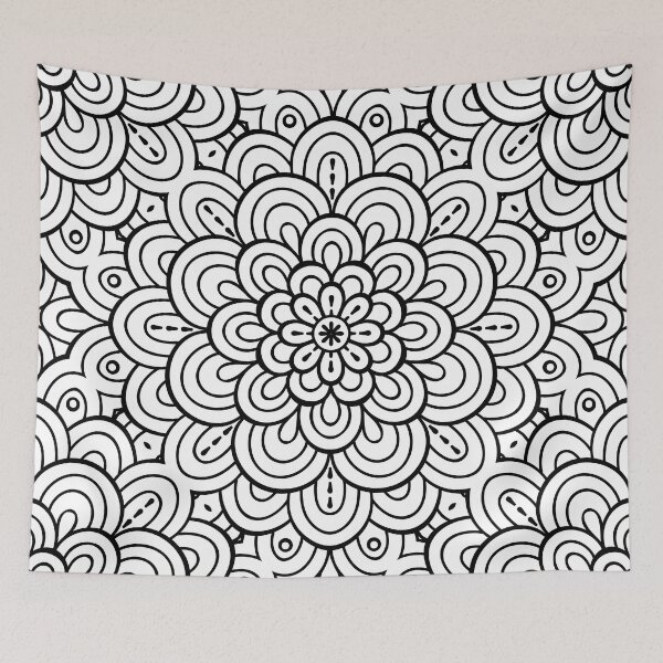 Item preview, The line Art _ Rangoli Edition _ B&W designed and sold by AI-Collections.