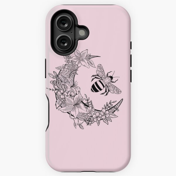Aperçu de l'œuvre Moonflower avec abeille noir et blanc créée et vendue par MagicStrawberry.
