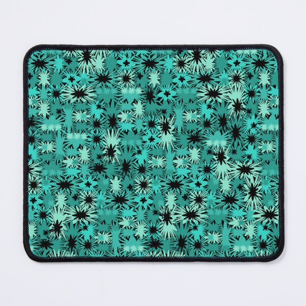 Item preview, Geometric, Pattern, Shapes, Lines, Modern,  Abstract, Art, Efflorescent - Teal on Black designed and sold by LucidLounger.