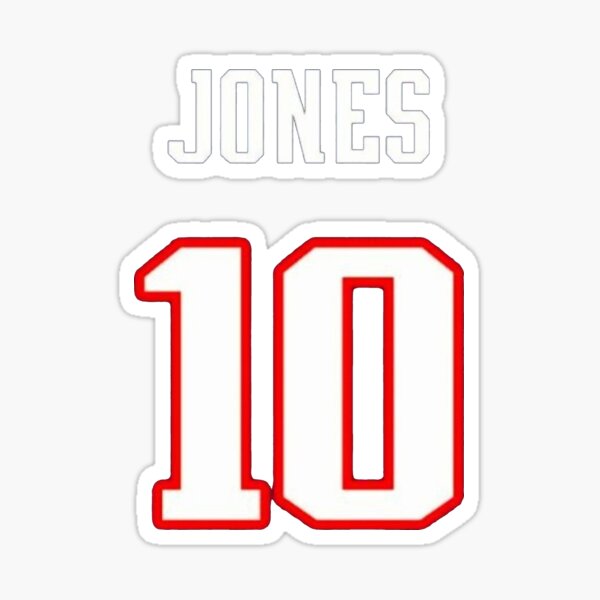 Mac Jones jersey with number 10 Sticker for Sale by Justtrendytees