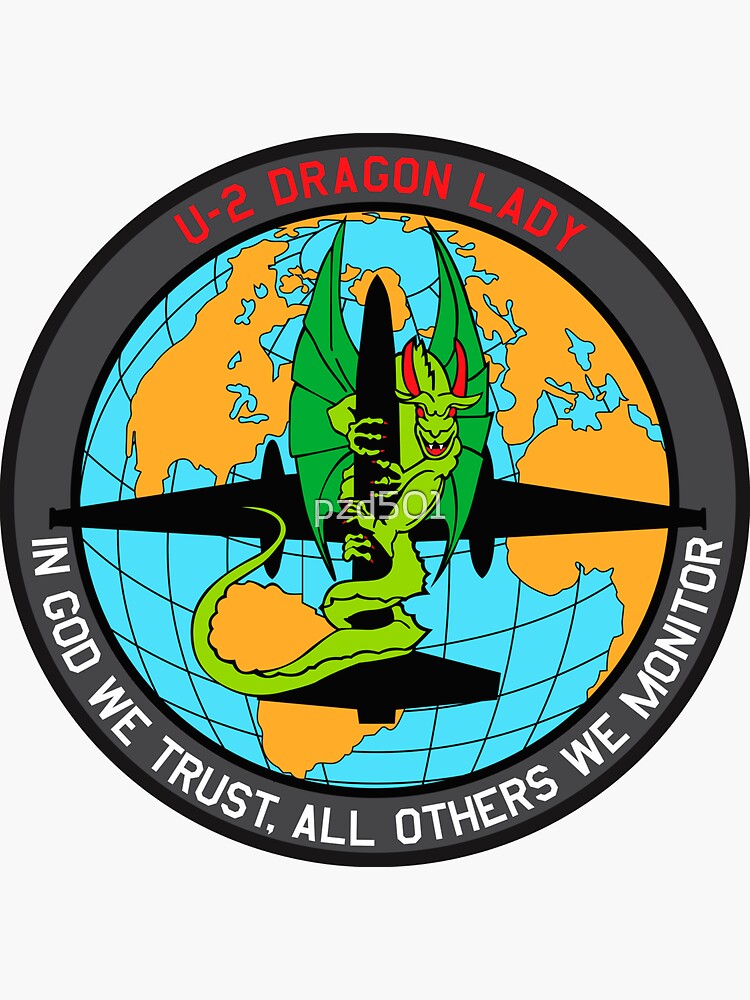 Imagen 3 de 3, Pegatina con la obra USAF - U-2 Dragon Lady - En Dios confiamos, a todos los demás los vigilamos - Estilo limpio, diseñada y vendida por pzd501.