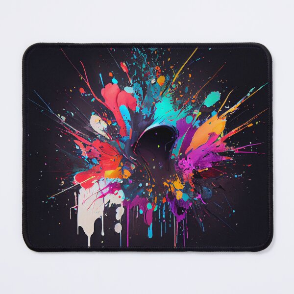 Item preview, Bright Vibrant Splatter Art on Black Digital Painting designed and sold by CodeAndColors.