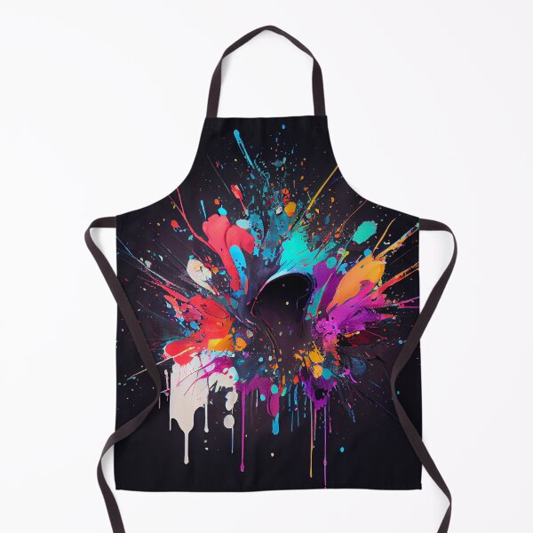 Aperçu de l'œuvre Bright Vibrant Splatter Art on Black Digital Painting créée et vendue par CodeAndColors.
