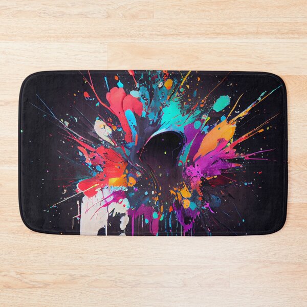 Item preview, Bright Vibrant Splatter Art on Black Digital Painting designed and sold by CodeAndColors.