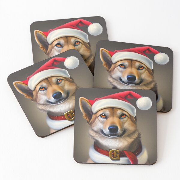 Item preview, Christmas Jindo Wearing A Santa Hat designed and sold by ZenEverAI.