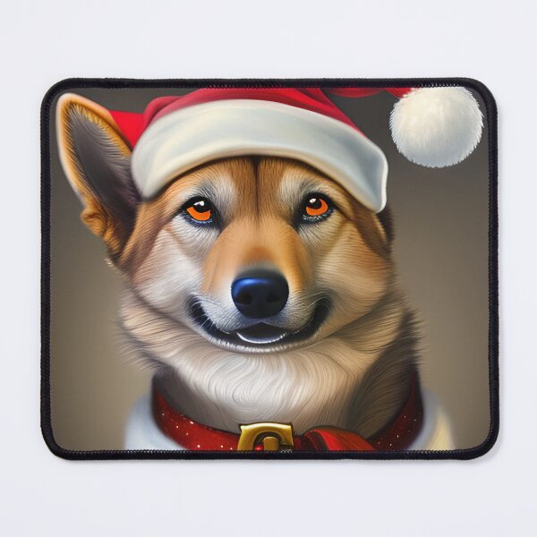 Item preview, Christmas Jindo Wearing A Santa Hat designed and sold by ZenEverAI.