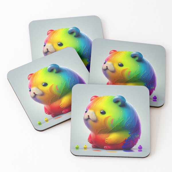 Item preview, Cute Small Rainbow Hamster Digital Painting designed and sold by CodeAndColors.