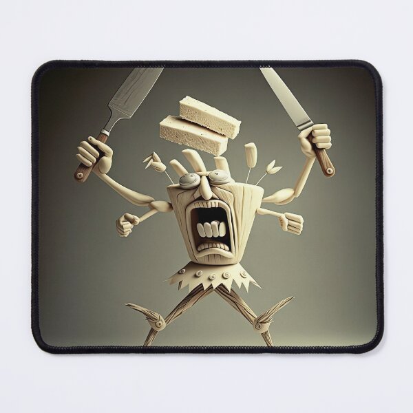 Item preview, Knife and fork with a funny cheff monster designed and sold by mrlongfield.