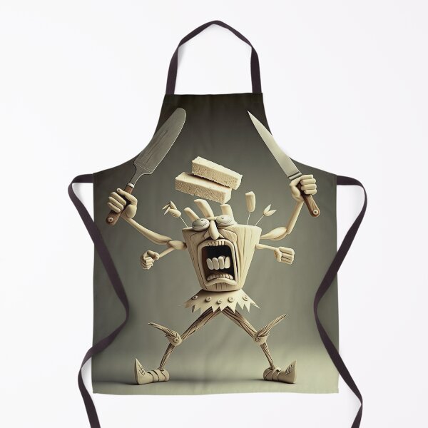 Item preview, Knife and fork with a funny cheff monster designed and sold by mrlongfield.