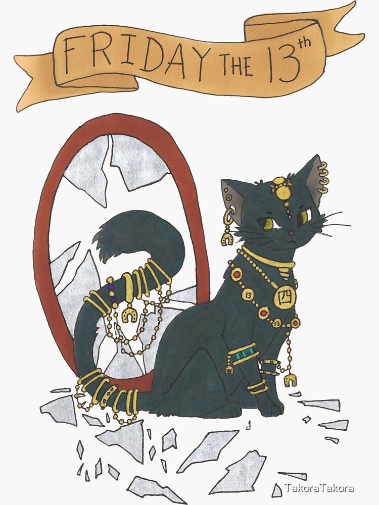 "Friday 13th Black Cat" Sticker for Sale by TakoraTakora Redbubble