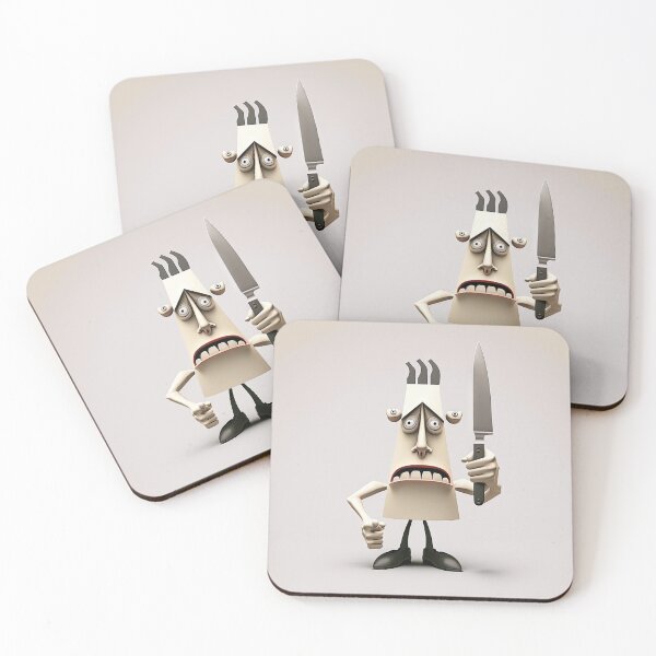 Item preview, Knife and fork with a funny cheff monster designed and sold by mrlongfield.
