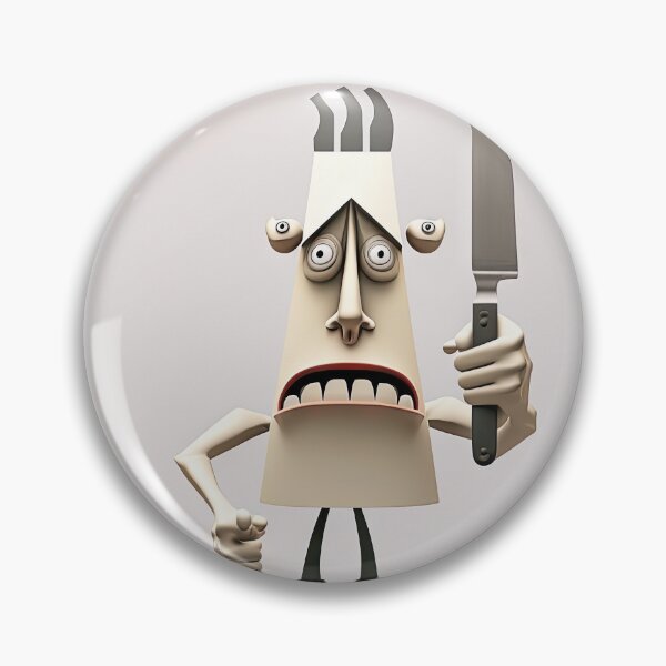 Item preview, Knife and fork with a funny cheff monster designed and sold by mrlongfield.