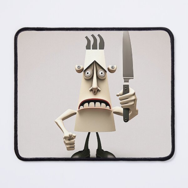 Item preview, Knife and fork with a funny cheff monster designed and sold by mrlongfield.