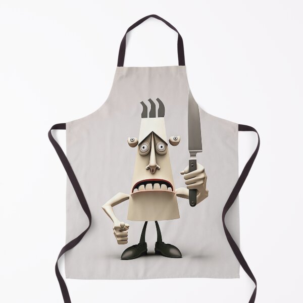 Item preview, Knife and fork with a funny cheff monster designed and sold by mrlongfield.