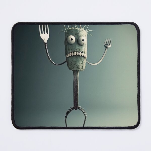 Item preview, Knife and fork with a funny cheff monster designed and sold by mrlongfield.