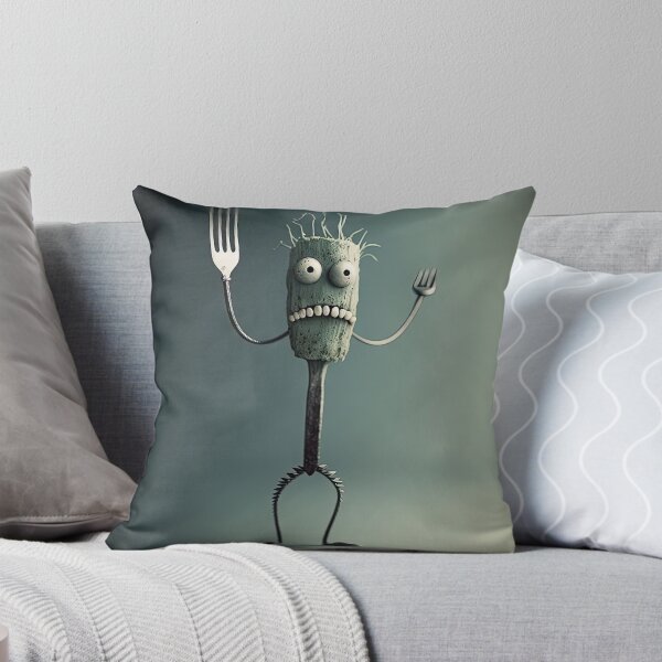 Item preview, Knife and fork with a funny cheff monster designed and sold by mrlongfield.