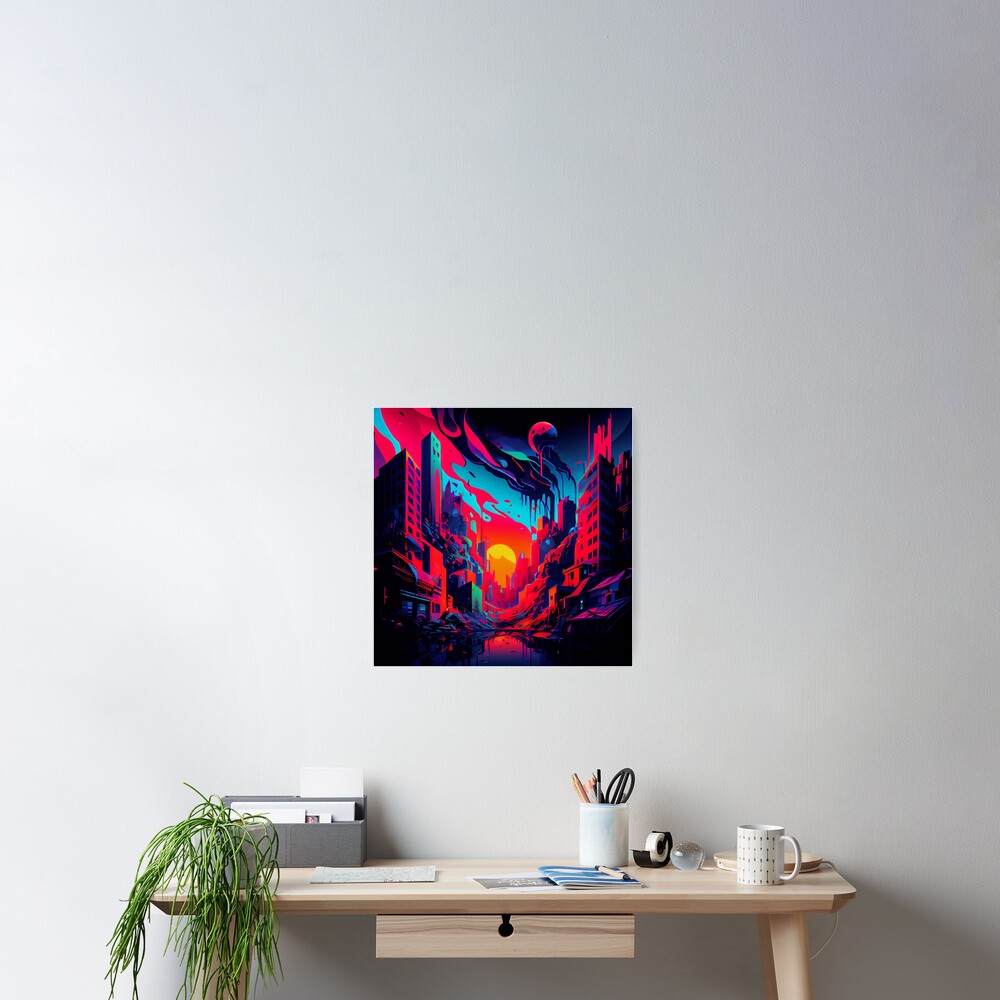 Vista previa del artículo con la obra «Póster», diseñado y vendido por CodeAndColors.