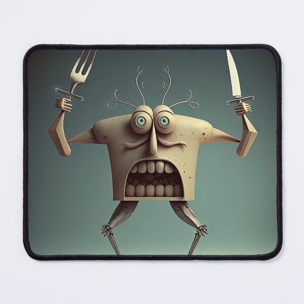 Item preview, Knife and fork with a funny cheff monster designed and sold by mrlongfield.