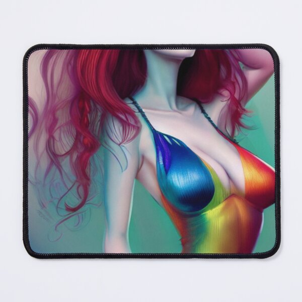 Item preview, Woman in rainbow swimsuit  designed and sold by dwhowe.