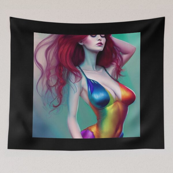 Item preview, Woman in rainbow swimsuit  designed and sold by dwhowe.