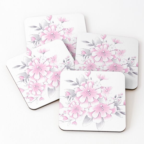 Item preview, pastel pink watercolor flowers designed and sold by MagicStrawberry.