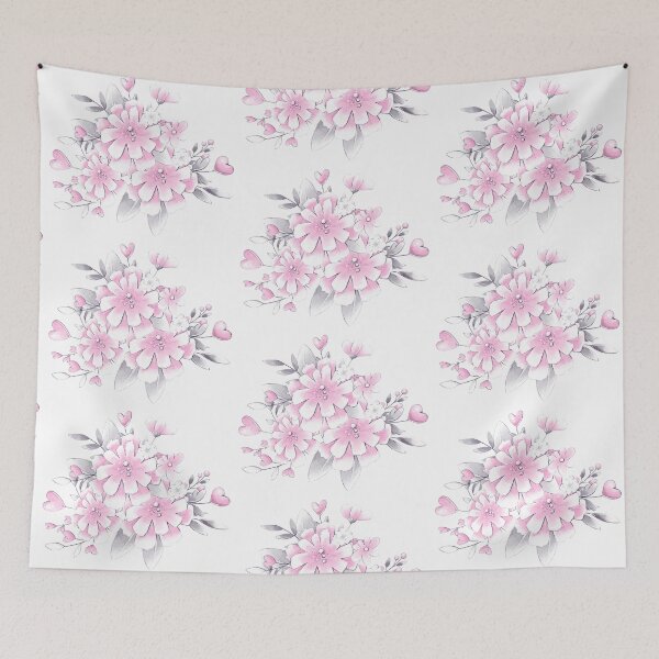 Item preview, pastel pink watercolor flowers designed and sold by MagicStrawberry.