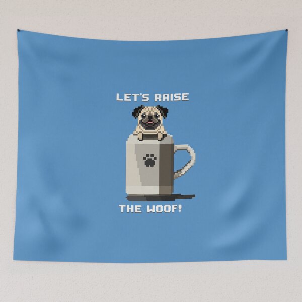 Item preview, Let's Raise the Woof! (Picton Blue) designed and sold by PixelByFatbeard.