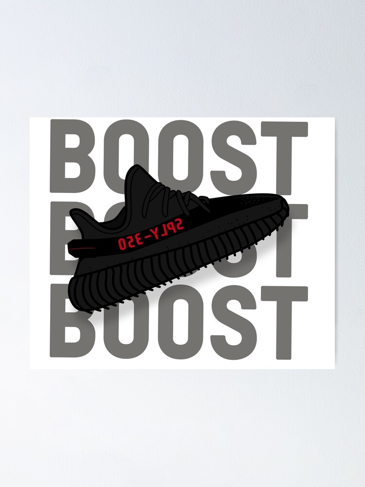 BOOST Yeezy 350 V2 | Black Red" Poster for Sale by alexlaw17 | Redbubble