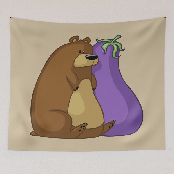 Item preview, Bear with a Big Eggplant designed and sold by OneDollarBilly.
