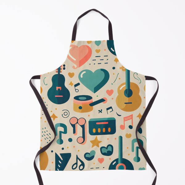 Item preview, Bright Colorful Flat Music Instrument Pattern Digital Painting designed and sold by CodeAndColors.