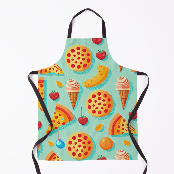 Artikelvorschau, Abstract Fun Food Pizza and Ice Cream Pattern Digital Painting entworfen und verkauft von CodeAndColors.