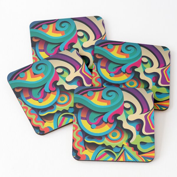 Item preview, Modern Vibrant 3D Colorful Pattern Digital Painting designed and sold by CodeAndColors.