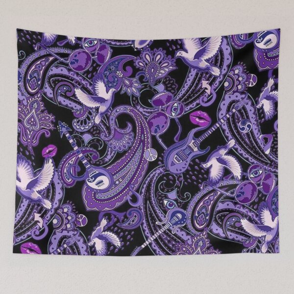 Item preview, Purple and Black Paisley Guitar Art designed and sold by GypsyGarou.