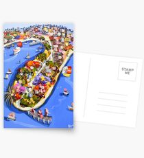 Blue water jetty Postcards