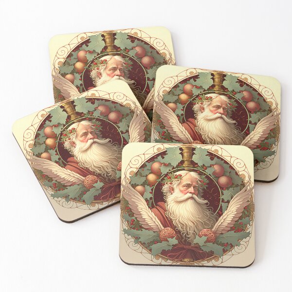 Item preview, christmas art nouveau santa claus portraits #2 designed and sold by Namo-Art.