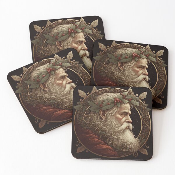 Item preview, christmas art nouveau santa claus portraits #3 designed and sold by Namo-Art.