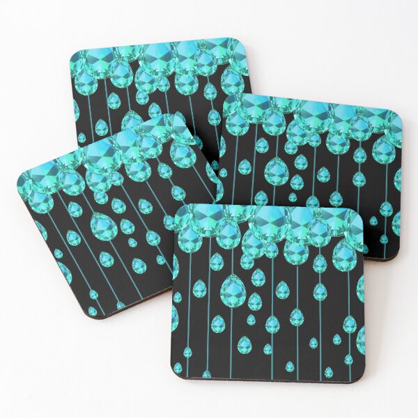 Item preview,  AQUA MARCH GEMS ABSTRACT PATTERNS DARK BLUE ART   designed and sold by sharlesart.