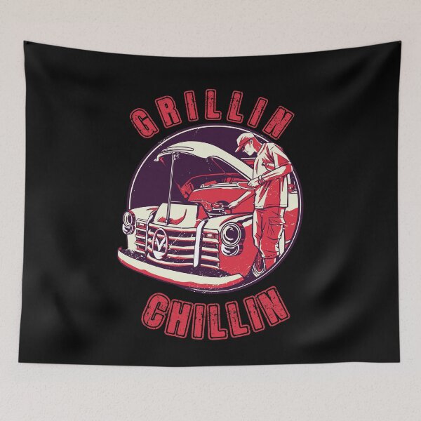 Item preview, Grillin' and Chillin' -  BBQ in vintage car motor designed and sold by Georgy09.